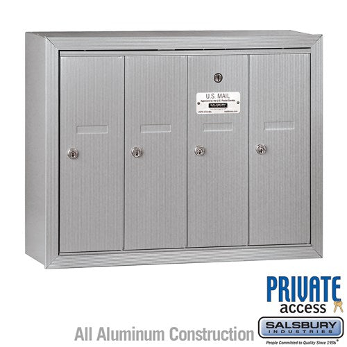 Vertical Mailbox with Master Commercial Lock - 4 Doors - Aluminum - Su ...