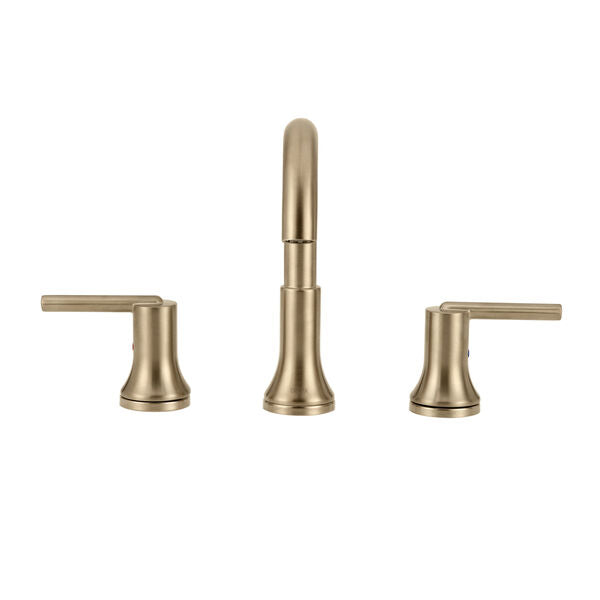 Delta Trinsic Champagne Bronze 2-Handle Widespread WaterSense Bathroom Sink Faucet with Drain, Model 3559-CZMPU-DST
