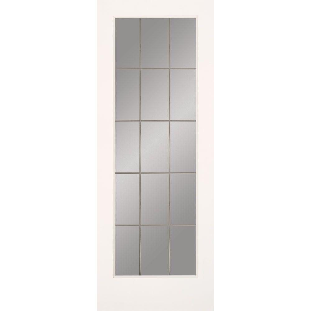 32 in. x 80 in. 15 Lite Illusions Smooth Primed MDF Interior Door Slab - Super Arbor