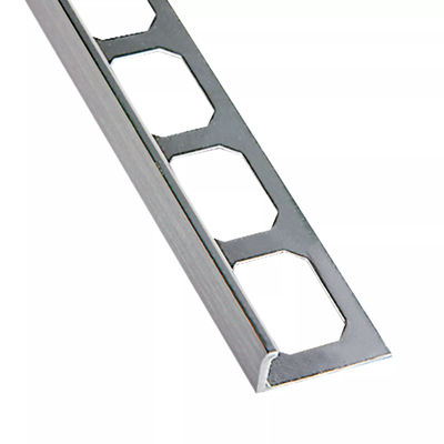 L-Shape Edge 3/8 in. Brushed Chrome Profile