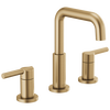 Nicoli J-Spout 8 in. Widespread Double-Handle Bathroom Faucet in Matte Black/Champagne Bronze