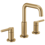 Nicoli J-Spout 8 in. Widespread Double-Handle Bathroom Faucet in Matte Black/Champagne Bronze