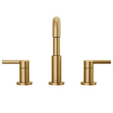 Nicoli J-Spout 8 in. Widespread Double-Handle Bathroom Faucet in Matte Black/Champagne Bronze
