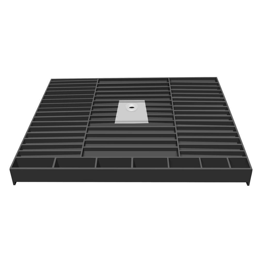 Redi Base 48 in. x 72 in. Single Threshold Shower Base with Center Drain and Polished Chrome Drain Plate - Super Arbor