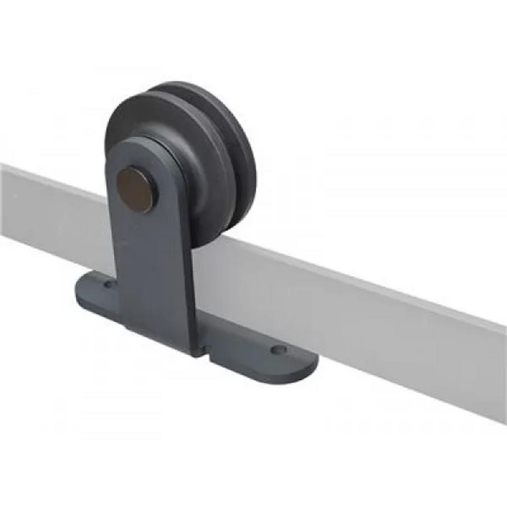 Top Mount 144 in. Matte Black Double Track Barn Door Hardware Kit - Super Arbor