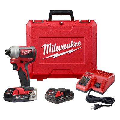 M18 18-Volt Lithium-Ion Brushless Cordless 1/4 in. Impact Driver Kit with Two 2.0 Ah Batteries, Charger and Hard Case