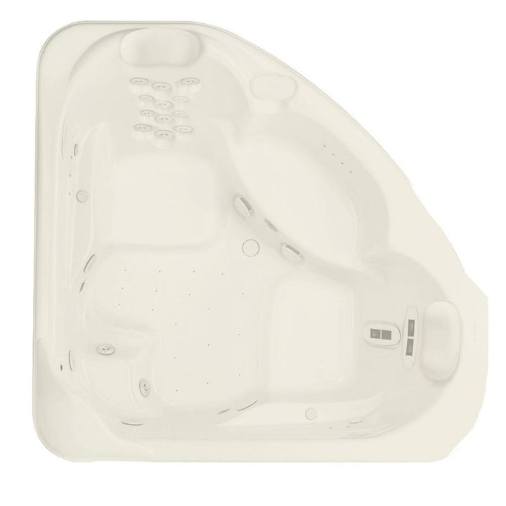 Millennium 8 - 72 in. Acrylic Center Drain Corner Drop-In Air Bath/ Whirlpool Bathtub with Heater in White - Super Arbor
