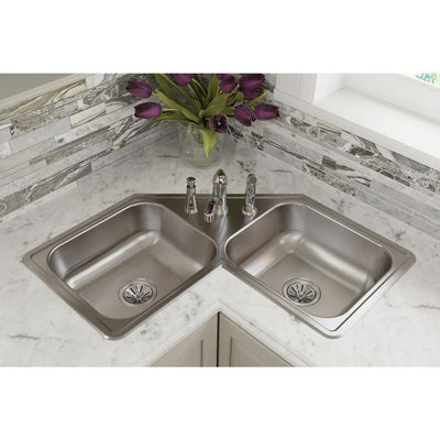 Dayton Elite Drop-In Stainless Steel 32 in. 3-Hole Double Bowl Kitchen Sink
