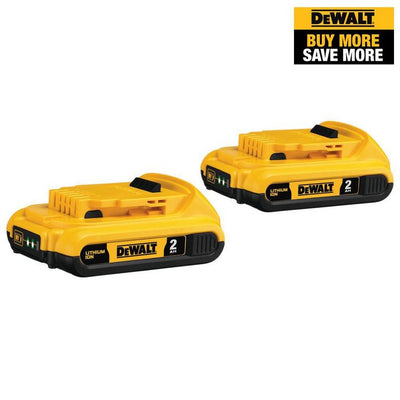 20-Volt MAX Compact Lithium-Ion 2.0Ah Battery Pack (2-Pack)