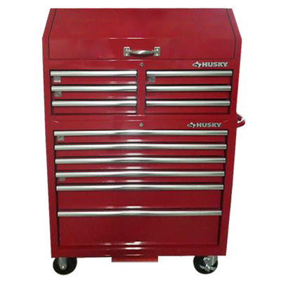 Husky 36 in. 12-Drawer Tool Chest and Cabinet combo in Gloss Red