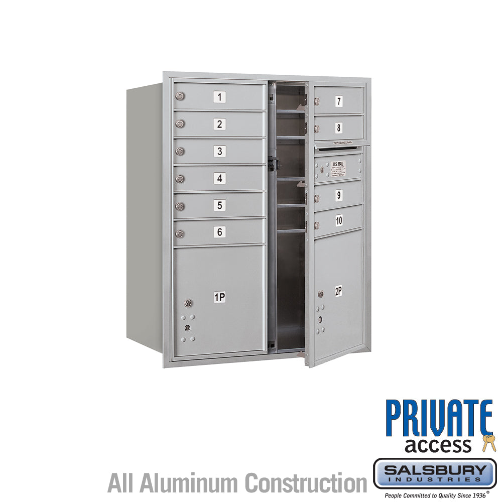 10 Door High Recessed Mounted 4C Horizontal Mailbox with Parcel Locker ...
