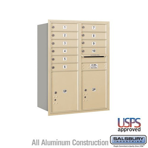 11 Door High Recessed Mounted 4C Horizontal Mailbox with Parcel Locker ...