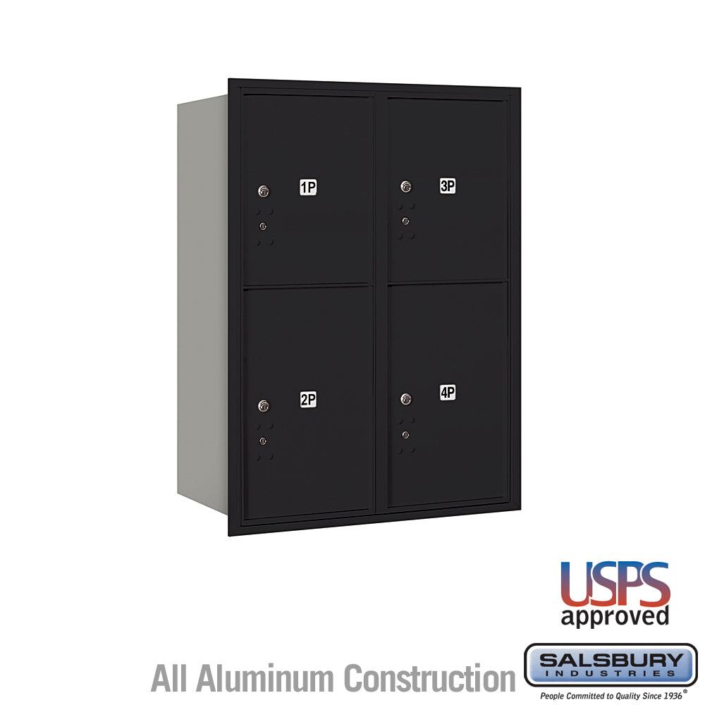 11-Door High Recessed Parcel Locker with 4 Parcel Lockers - Black - Re ...