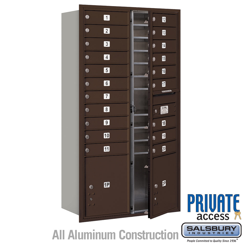 Maximum Height Recessed Mounted 4C Horizontal Mailbox with 20 Doors an ...