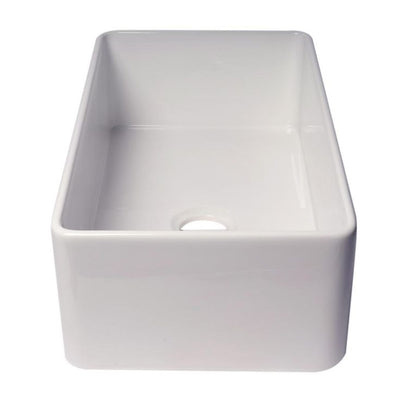 Fireclay 33 in. Single Bowl Farmhouse Kitchen Sink in White