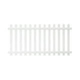 Glendale 4 ft. H x 8 ft. W White Vinyl Spaced Picket Unassembled Fence Panel with Dog Ear Pickets - Super Arbor
