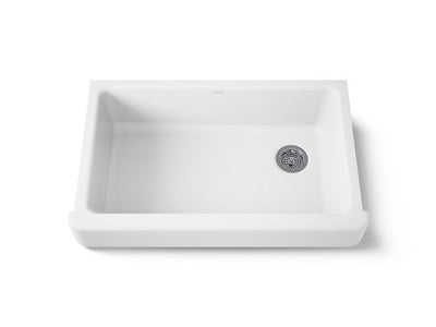 KOHLER Whitehaven Farmhouse Apron Front Self-Trimming Cast Iron 36 in. Single Bowl Kitchen Sink in White