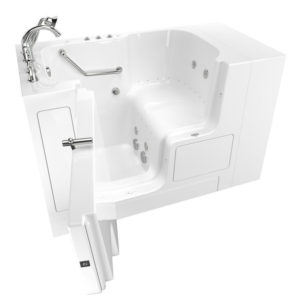 Gelcoat Value Series 52 in. x 32 in. Right Hand Walk-In Whirlpool and Air Bathtub with Outward Opening Door in White - Super Arbor