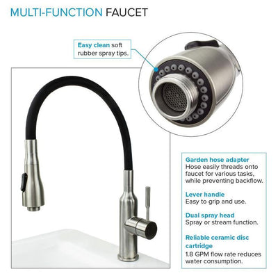 All-in-One 22 in. x 22 in. x 35 in. Metal Drop-In Laundry/Utility Sink and Cabinet in Black