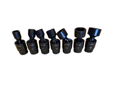 38 in. Drive Metric Pinless Universal Impact Socket Set (7-Piece)