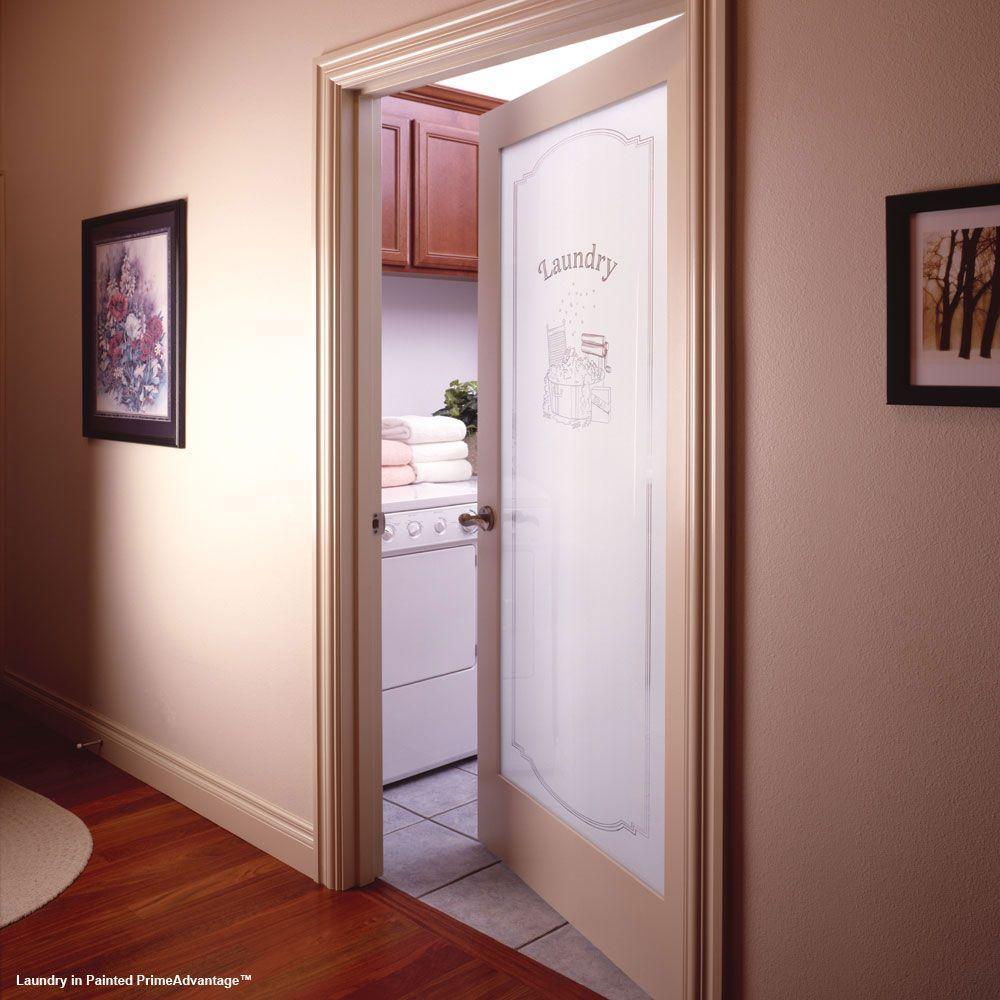 32 in. x 80 in. 1 Lite Laundry Smooth Primed MDF Interior Door Slab - Super Arbor