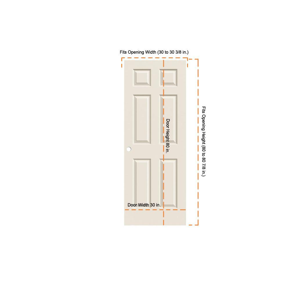 30 in. x 80 in. Colonist Primed Textured Molded Composite MDF Interior Door Slab - Super Arbor