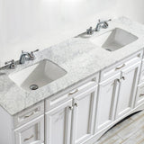 Naples 72 in. W x 22 in. D x 35 in. H Vanity in White with Marble Vanity Top in White with Basin - Super Arbor