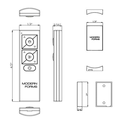 6-Speed Ceiling Fan Wireless Remote Control with Wall Mount Cradle