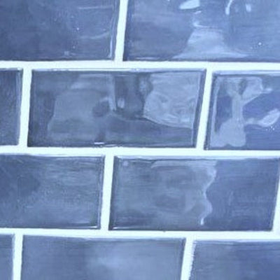 Union View Suede Blue 12-in x 12-in Glossy Ceramic Brick Wall Tile (0.83-sq ft/ Piece)