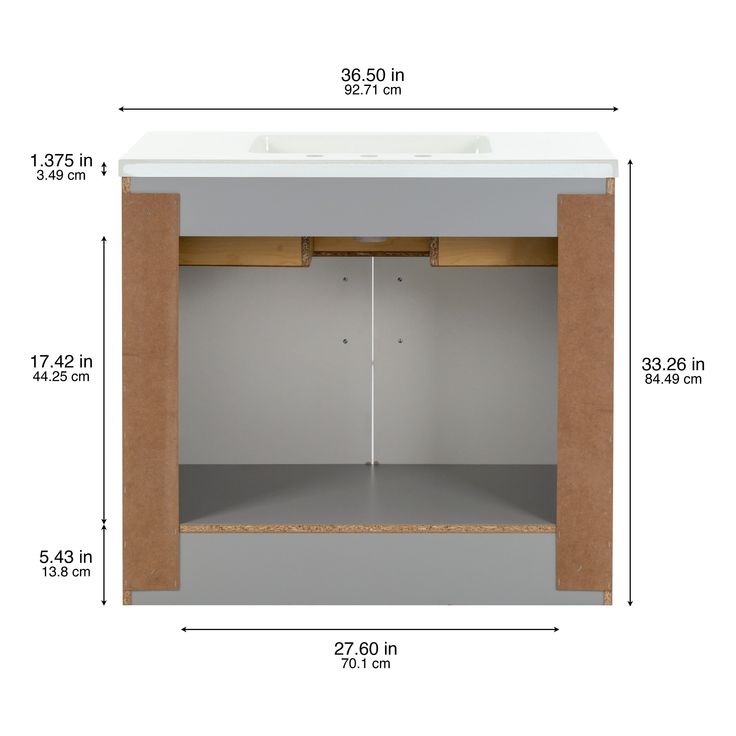 Style Selections Potter 36-in Gray Single Sink Bathroom Vanity with White Cultured Marble Top