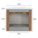 Style Selections Potter 36-in Gray Single Sink Bathroom Vanity with White Cultured Marble Top