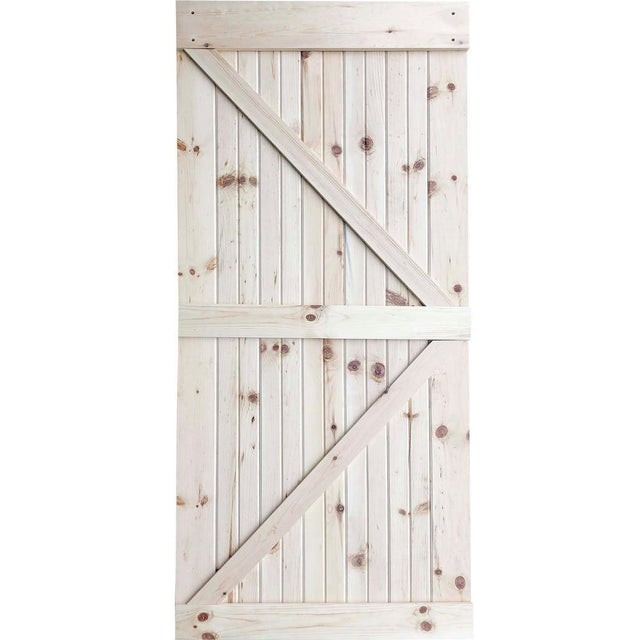 30 in. x 83.5 in. Unfinished K-Bar Solid Core Pine Interior Barn Door Slab Kit