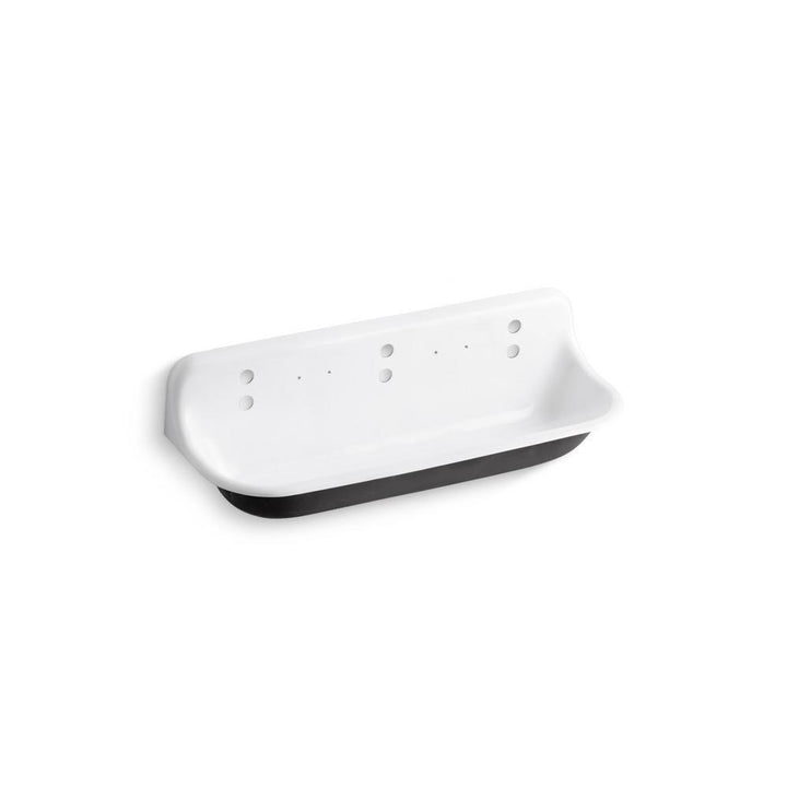 Brockway Wall Mount Cast-Iron 17.5 in. 3-Hole Single Bowl Wash Sink in White - Super Arbor