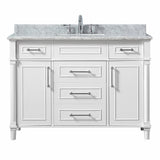 Aberdeen 24 in. W x 20 in. D Bath Vanity in White with Carrara Marble Top with White Sink - Super Arbor
