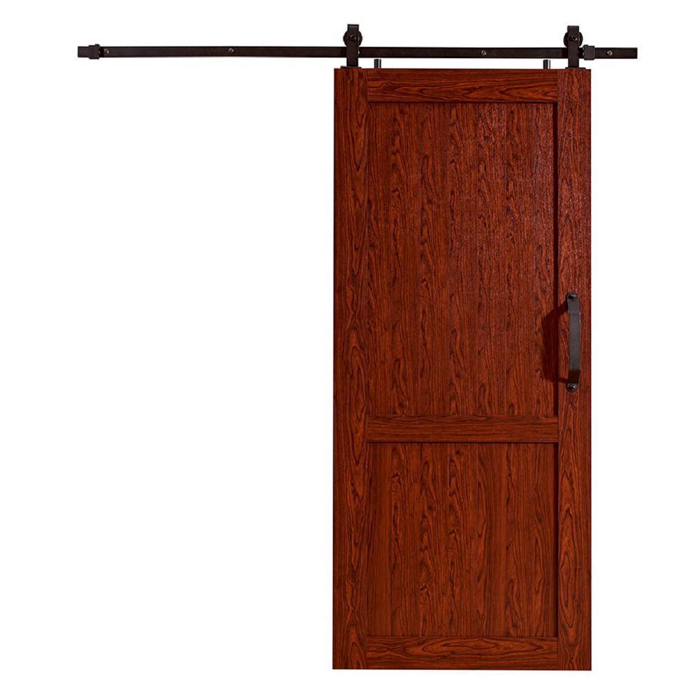 36 in. x 84 in. Millbrooke White H Style Ready to Assemble PVC Vinyl Sliding Barn Door with Hardware Kit - Super Arbor