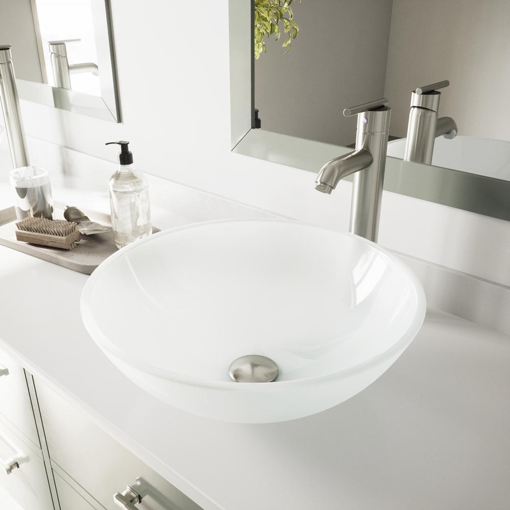 Glass Vessel Bathroom Sink in Gray Onyx and Seville Faucet Set in Matte Black - Super Arbor