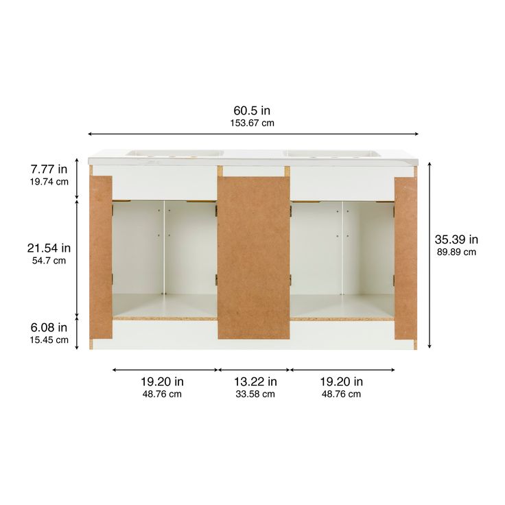 Style Selections Cauley 60-in White Double Sink Bathroom Vanity with White Cultured Marble Top