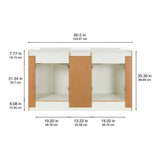 Style Selections Cauley 60-in White Double Sink Bathroom Vanity with White Cultured Marble Top