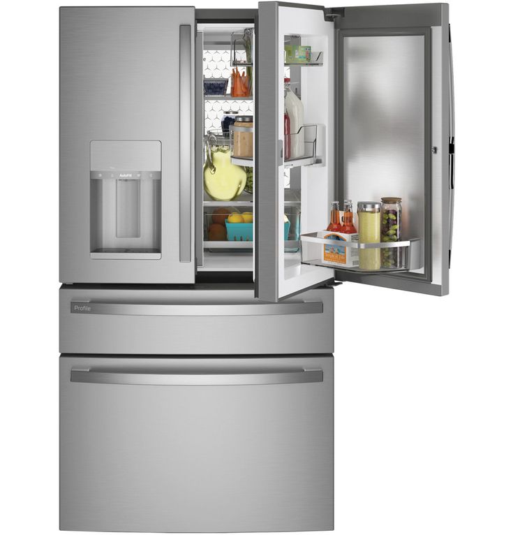 GE Profile 27.9 cu. ft. Smart 4-Door French Door Refrigerator with Door in Door in Fingerprint Resistant Stainless Steel