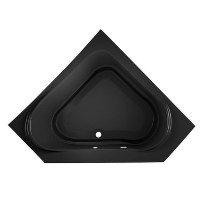 CAPELLA PURE AIR 60 in. x 60 in. Acrylic Corner Drop-In Center Drain Air Bath Bathtub in Black