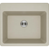 Quartz Classic Perfect Drain Drop-In 25 in. Laundry Sink in White - Super Arbor