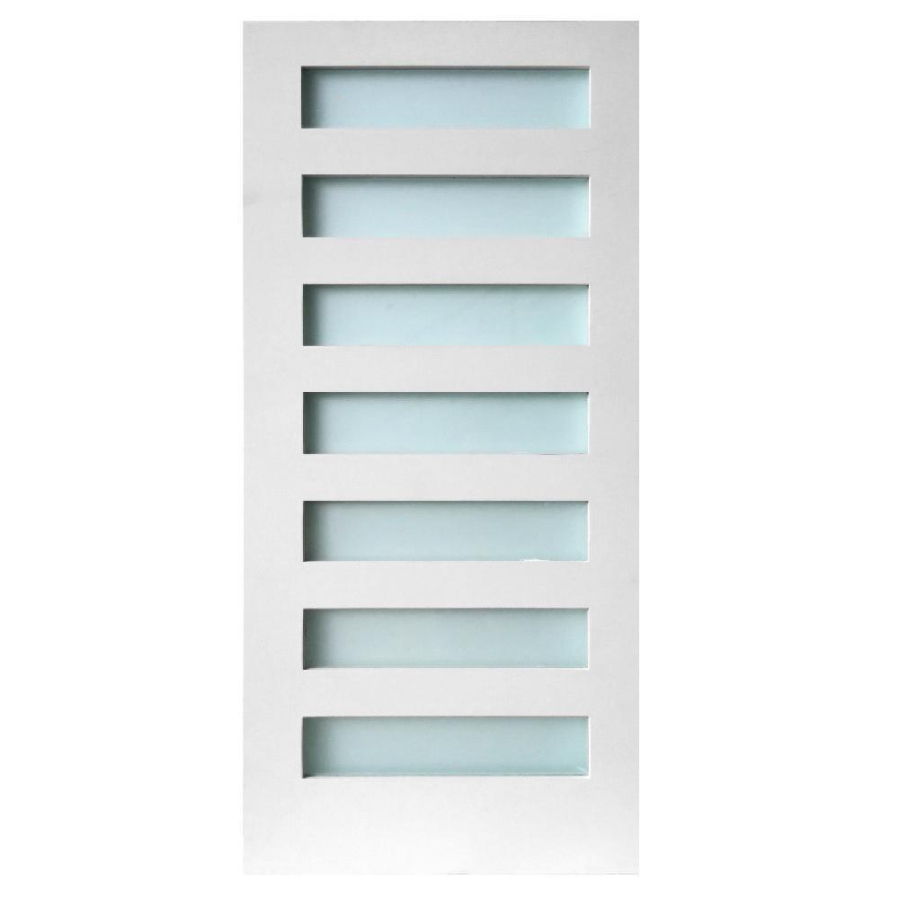 24 in. x 80 in. 7-Lite Satin Etch Primed Solid Core MDF Interior Door Slab - Super Arbor