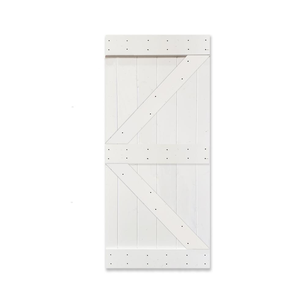 36 in. x 84 in. Gray Knotty Pine Wood Interior Sliding Barn Door Slab - Super Arbor