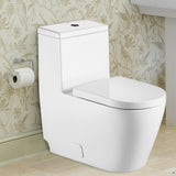 12 in. Rough-In 1-Piece 0.88/1.28 GPF Dual Flush Round Toilet in White, Seat Included - Super Arbor