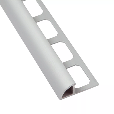 Round Edge 3/8 in. Satin Anodized Aluminum Profile