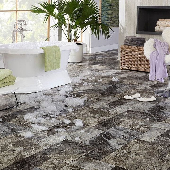 Style Selections Montfort Slate 9.84-mil x 12-ft W Waterproof Cut
