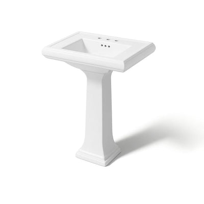 KOHLER Memoirs Classic Ceramic Pedestal Sink with Overflow Drain in White