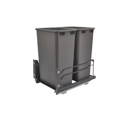 Rev-A-Shelf 50-Quart Plastic Soft Close Pull Out Trash Can