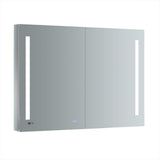 Fresca Tiempo 48-in x 36-in Lighted LED Fog Free Surface/Recessed Mount LED Lighting Mirrored Soft Close Medicine Cabinet with Outlet
