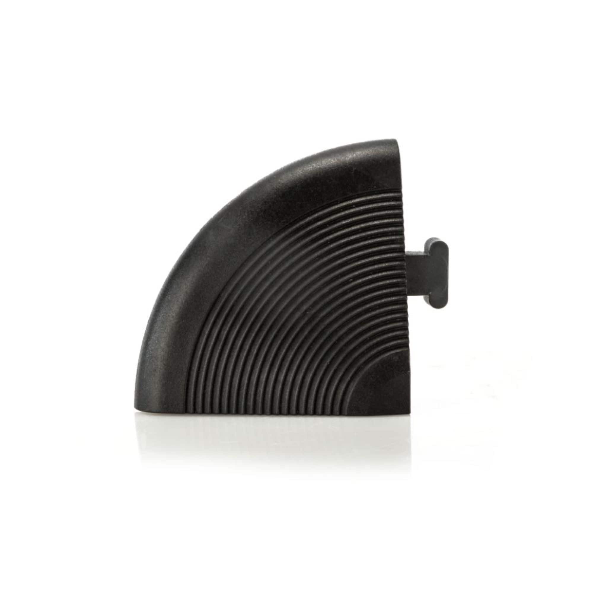 A single green leaf against a white background.